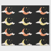 月と星 ラッピングペーパー (フラット)