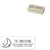 月と星 |家族の名前と差出人住所 ラバースタンプ (押印)