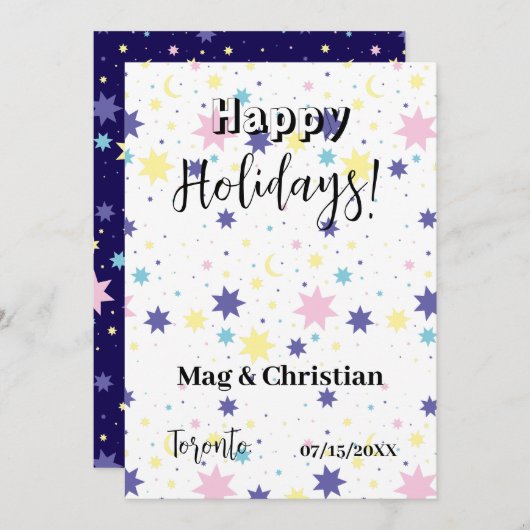 月と星 招待状 (正面/裏面)