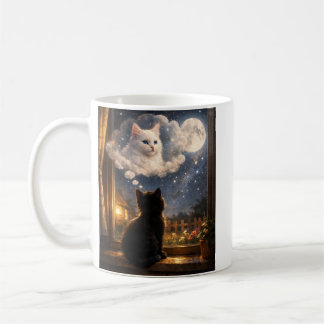 月と星 猫 愛 コーヒーマグカップ