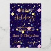 月と星 箔招待状 (正面)