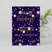 月と星 箔招待状 (立ち正面)