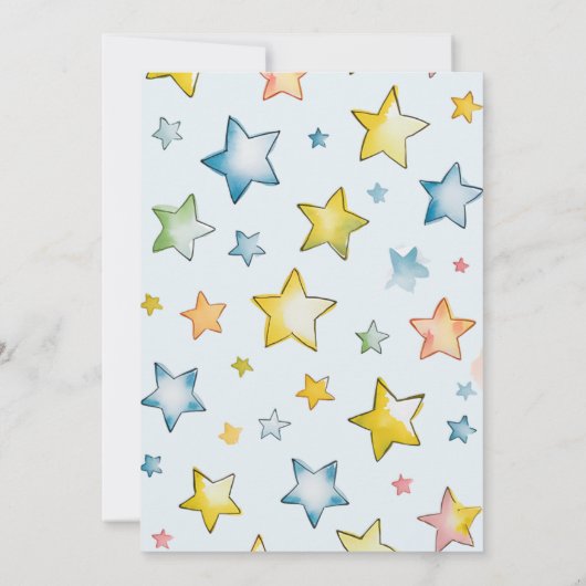 月と星 赤ちゃん男の子の命名式ご招待 招待状 (裏面)