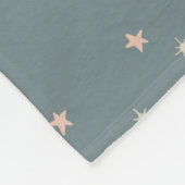 月と星 – 青 フリースブランケット (角)