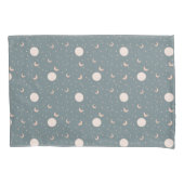 月と星 – 青 枕カバー (正面)