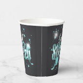 月と星Sweet 16ティール(緑がかった色)/Blk ID788 紙コップ (右)