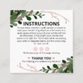 月と月のろうそくの意図の呪文 スクエア名刺 (裏面)