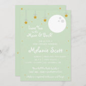 月と月を愛して！ ベビーシャワー 招待状 (正面/裏面)