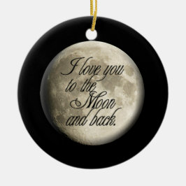 月と月を愛し、月をバック セラミックオーナメント
