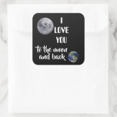 月と月、月、地球、ZFJに愛する スクエアシール (バッグ)