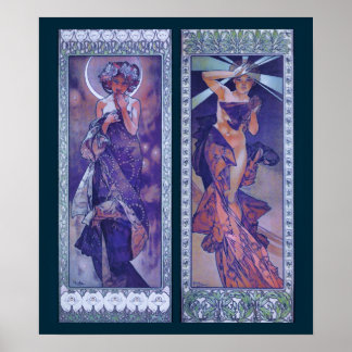 月と朝のスターのポスター ポスター