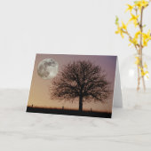 月と木のグリーティングカード カード (黄色い花)