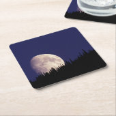 月と森 | Glacier National Park Montana スクエアペーパーコースター (アングル)