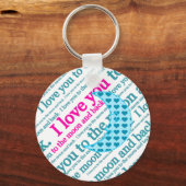 月と母の日の贈り物に愛する キーホルダー (正面)