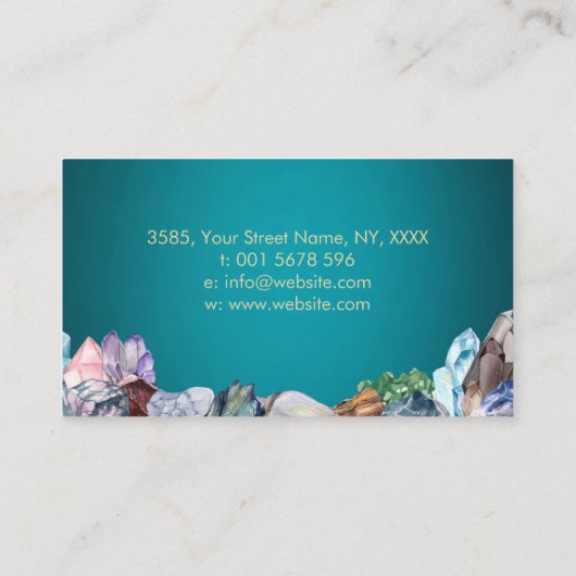 月と水の色の結晶の名刺 名刺 (裏面)