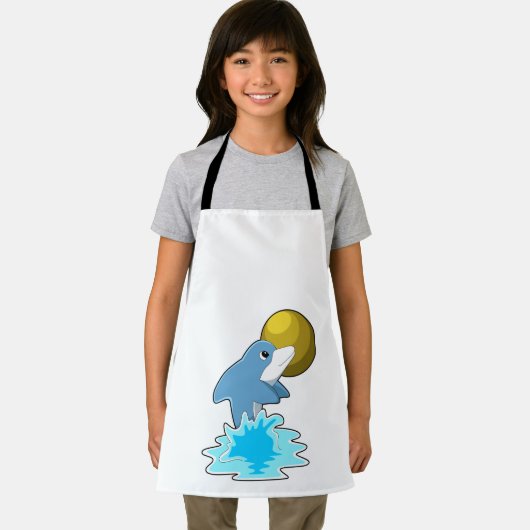 月と泳ぐイルカ エプロン (インサイチュ)