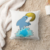 月と泳ぐイルカ クッション (ブランケット)