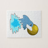 月と泳ぐイルカ ジグソーパズル (横)