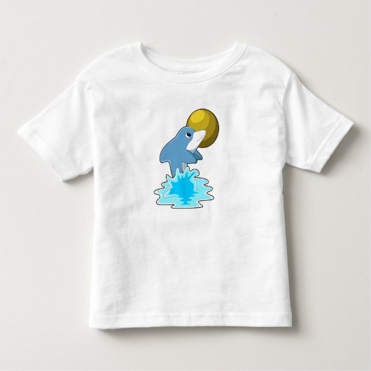 月と泳ぐイルカ トドラーTシャツ (正面)