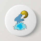 月と泳ぐイルカ 缶バッジ (正面)