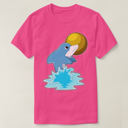月と泳ぐイルカ Tシャツ (デザイン正面)
