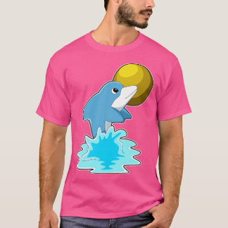 月と泳ぐイルカ Tシャツ