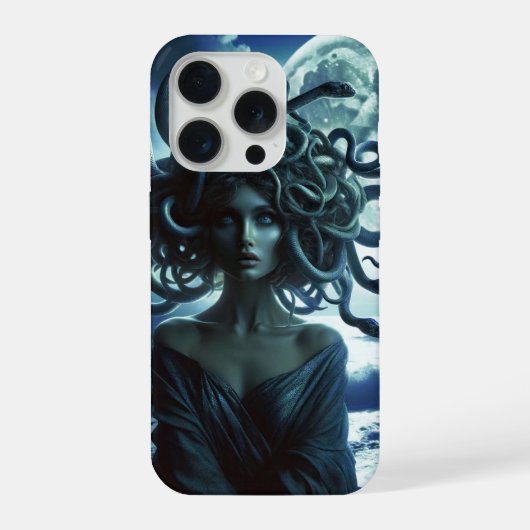 月と海の若き美しきメドゥーサ iPhoneケース (裏面)