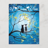 月と猫お洒落が好き ポストカード (正面)