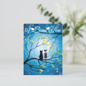 月と猫お洒落が好き ポストカード (スタンド正面)