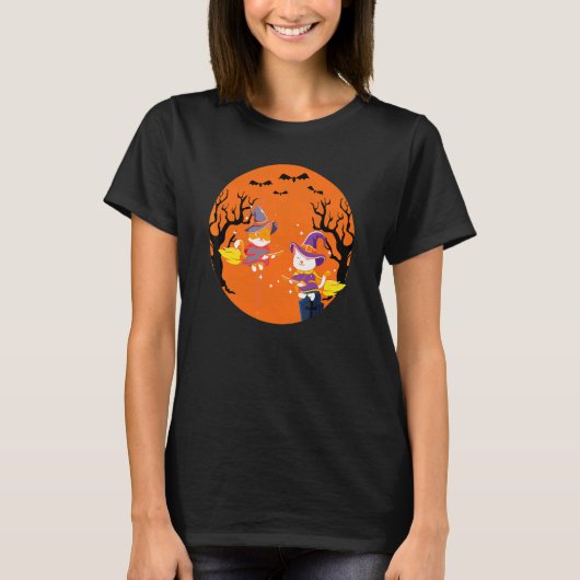 月と猫 Tシャツ (正面)