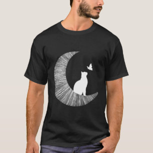 月と猫 Tシャツ