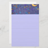 月と白熱［赤熱］光を放つ星のエッチング文房具 便箋 (正面/裏面)