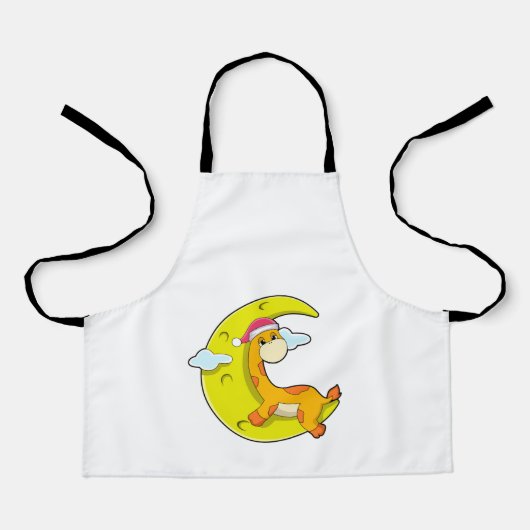 月と眠るキリン エプロン (正面)