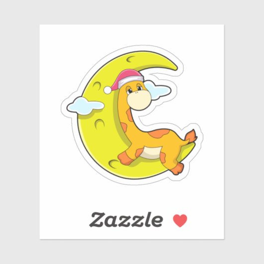 月と眠るキリン シール (シート)