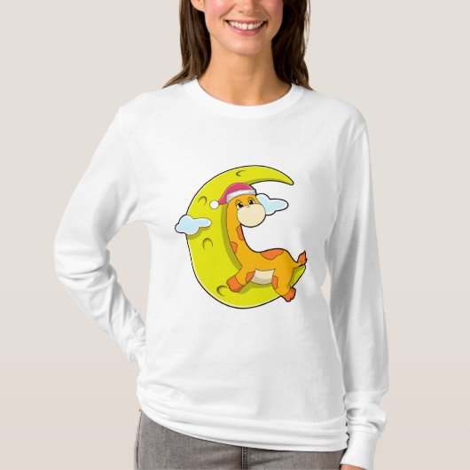 月と眠るキリン Tシャツ (正面)