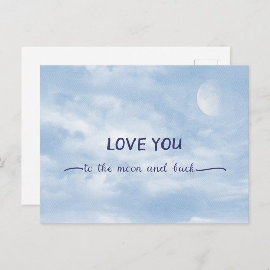 月と空のテクスチャ付き月にあなたを愛する ポストカード (正面/裏面)