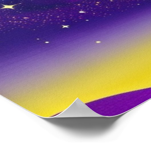 月と空（紫） ポスター (角)