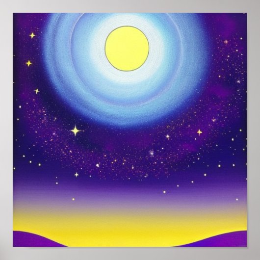 月と空（紫） ポスター (正面)