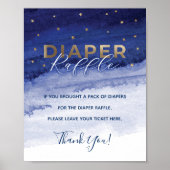 月と背中おむつラッフルサインにあなたを愛する ポスター (正面)