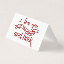 「月と背中に向かって愛してる」グリーティングカード