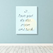 月と背中に向かって愛する キャンバスプリント (インサイチュ (ウッドフロア))