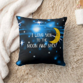 月と背中に向かって愛する クッション (ブランケット)