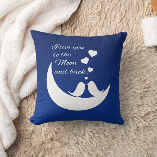 月と背中に向かって愛する クッション (ブランケット)