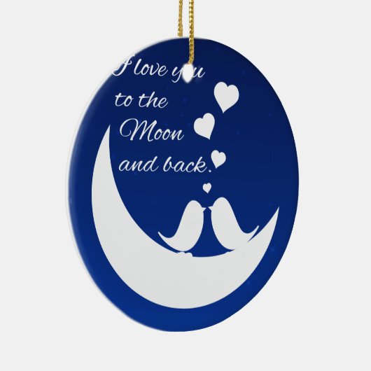 月と背中に向かって愛する セラミックオーナメント (右)