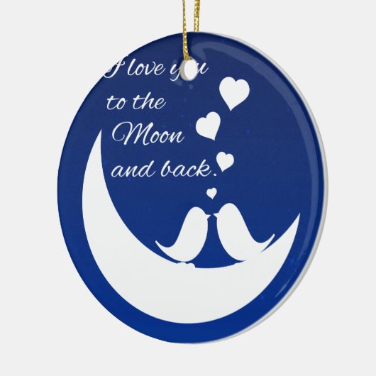 月と背中に向かって愛する セラミックオーナメント (左)