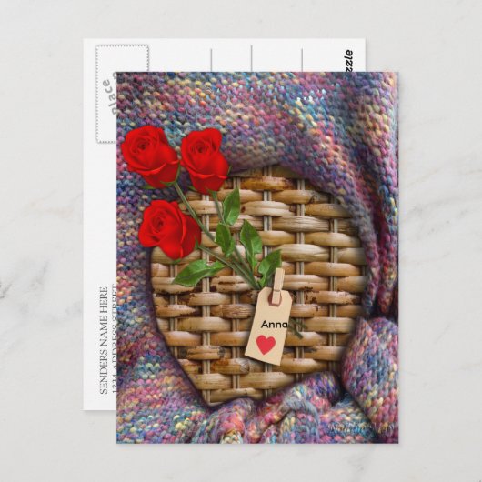 月と背中に向かって愛する ポストカード (正面/裏面)