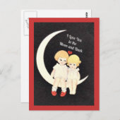 月と背中に向かって愛する ポストカード (正面/裏面)