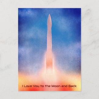 月と背中に向かって愛する ポストカード