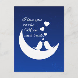 月と背中に向かって愛する ポストカード