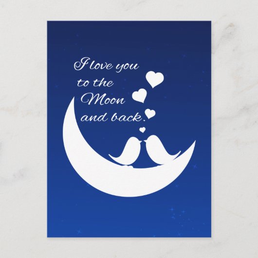 月と背中に向かって愛する ポストカード (正面)